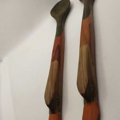 Handcrafted Salad server set - "Orange beak duck" 30cm