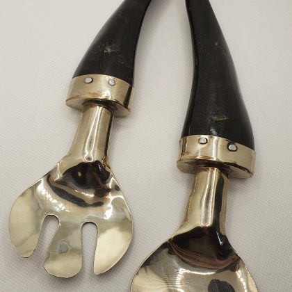 Horn and Alpaca Salad Server Set